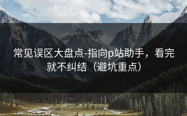 常见误区大盘点-指向p站助手，看完就不纠结（避坑重点）