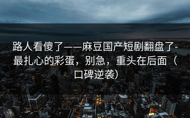 路人看傻了——麻豆国产短剧翻盘了-最扎心的彩蛋，别急，重头在后面（口碑逆袭）