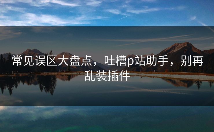 常见误区大盘点，吐槽p站助手，别再乱装插件