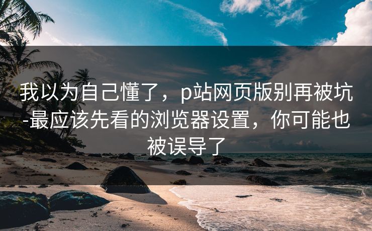 我以为自己懂了，p站网页版别再被坑-最应该先看的浏览器设置，你可能也被误导了