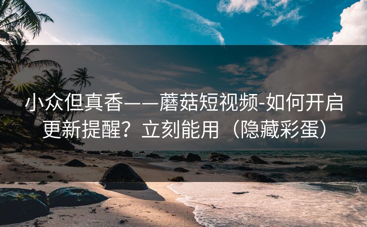 小众但真香——蘑菇短视频-如何开启更新提醒？立刻能用（隐藏彩蛋）