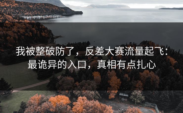 我被整破防了，反差大赛流量起飞：最诡异的入口，真相有点扎心